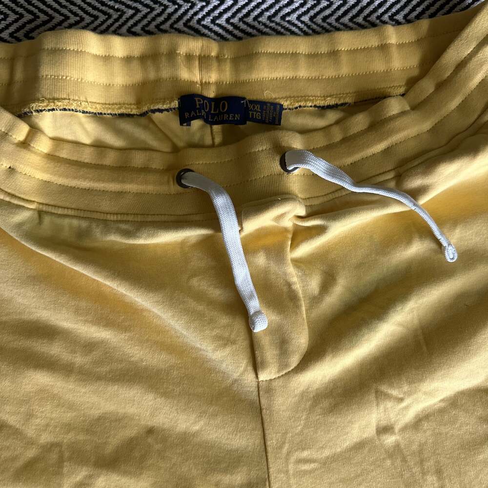 POLO RALPH LAUREN Classic Fit Cotton Blend Fleece Sweat Shorts Yellow Men's XXL